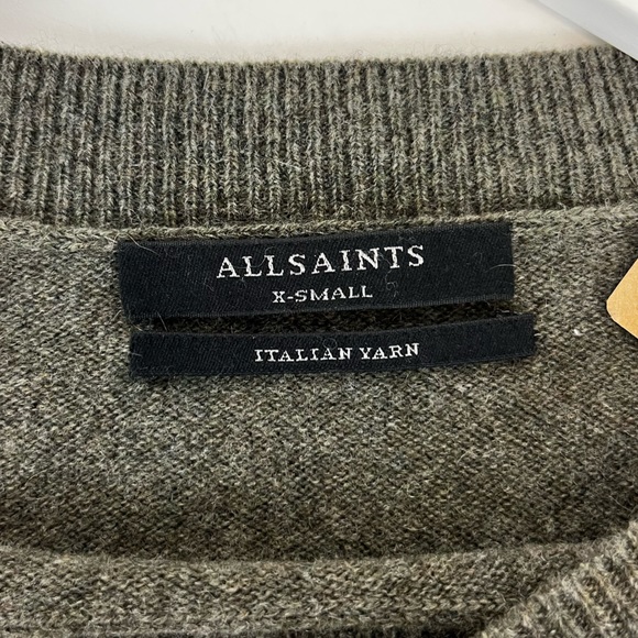 All Saints Boatneck Green Cashmere Sweater - Picture 3 of 4